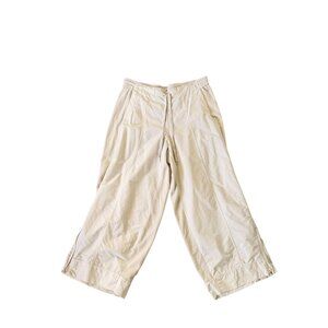 Anthropologie Daily Practice Wide Leg Mix Media Pants Cream XL